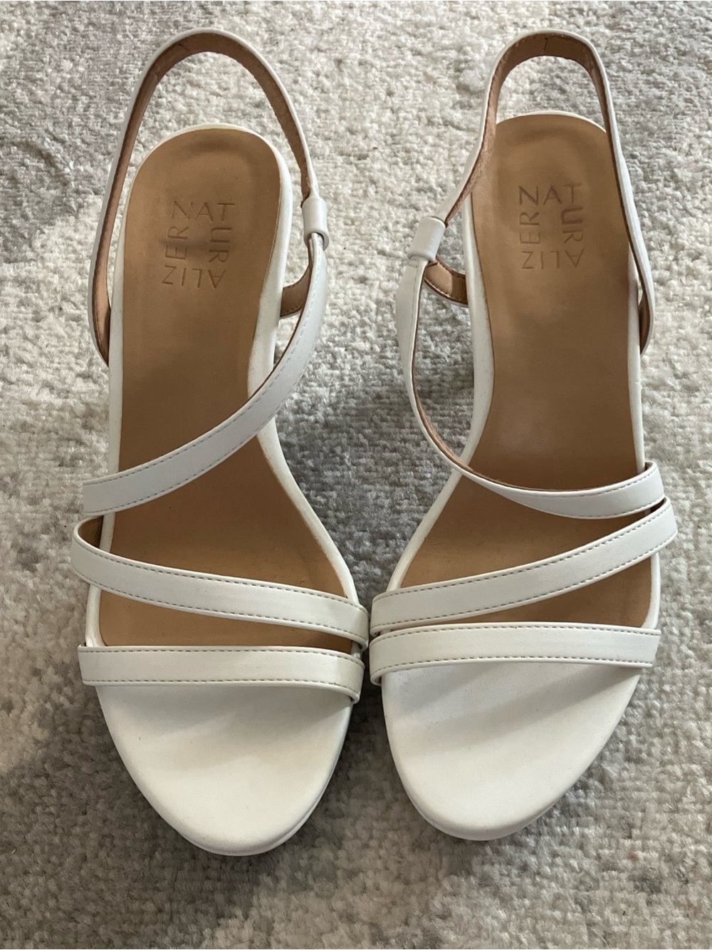 Naturalizer Women’s White Strappy Slingback Sandals Brenda 9w
